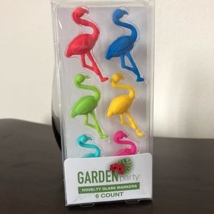 Flamingo wine glass markers